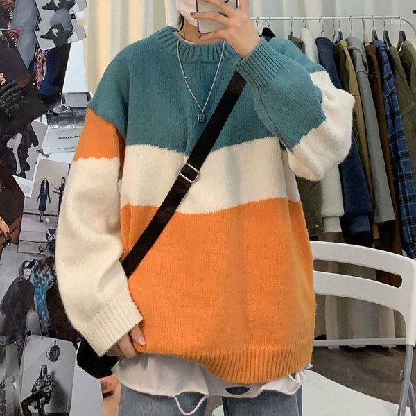 pullovers men patchwork long sleeve panelled autumn winter korean style new trendy leisure sweaters teens knitted stylish ins bf1, White;black
pullovers men patchwork long sleeve panelled autumn winter korean style new trendy leisure sweaters teens knitted stylish ins bf1, White;black