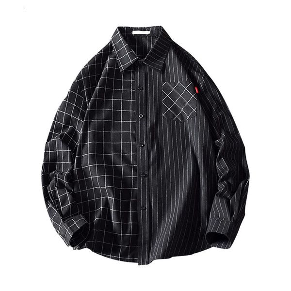 men's casual shirts ropa hombre fashion mens luxury plaid splicing stylish slim fit long sleeve business dress chemise hawaienne homme, White;black
men's casual shirts ropa hombre fashion mens luxury plaid splicing stylish slim fit long sleeve business dress chemise hawaienne homme, White;black