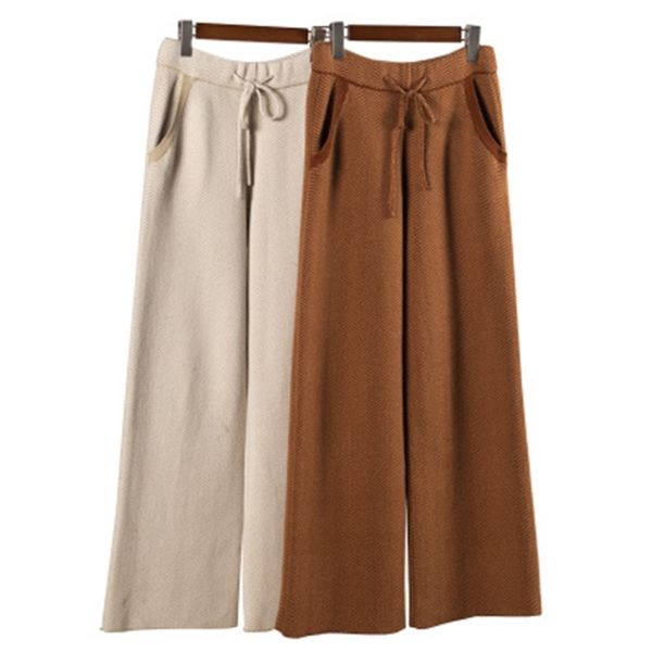 2020 women autumn winter new designer large leg floor length wool cashmere high waist long trousers knit pants lj201130, Black;white
2020 women autumn winter new designer large leg floor length wool cashmere high waist long trousers knit pants lj201130, Black;white