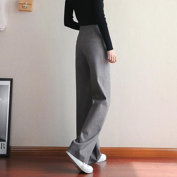 2021 women autumn winter slim woolen wide leg pant female casual high waist straight pant lady solid loose plus size trouser h66, Black;white
2021 women autumn winter slim woolen wide leg pant female casual high waist straight pant lady solid loose plus size trouser h66, Black;white