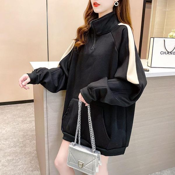 new autumn/winter korean print with velvet and thickened hoodie for girls loose oversize schoolgirl coats1, Black
new autumn/winter korean print with velvet and thickened hoodie for girls loose oversize schoolgirl coats1, Black
