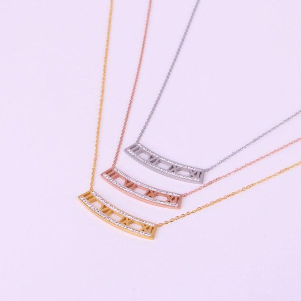 pendant necklaces trendy women necklace roman numerals cubic zirconia personality link chain female stainless steel jewelry, Silver
pendant necklaces trendy women necklace roman numerals cubic zirconia personality link chain female stainless steel jewelry, Silver