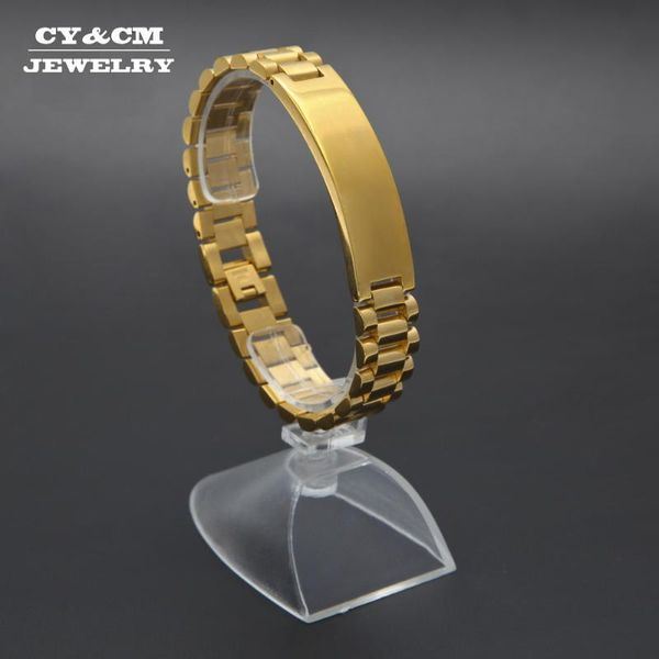 classic mens wristband link bracelet 15mm stainless steel watch band luxury gold silver color fashion wrist jewelry, Black
classic mens wristband link bracelet 15mm stainless steel watch band luxury gold silver color fashion wrist jewelry, Black