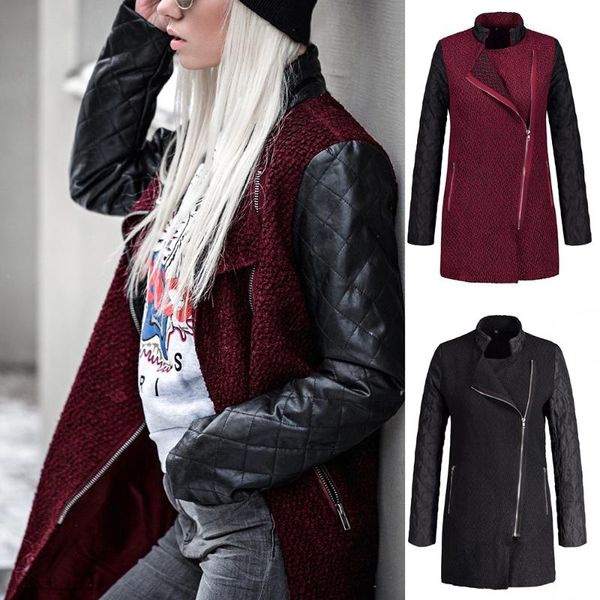 women's jackets pu leather coat women hooded side zip long jacket high street wind pactwork streetwear plus size harajuku winter, Black;brown
women's jackets pu leather coat women hooded side zip long jacket high street wind pactwork streetwear plus size harajuku winter, Black;brown