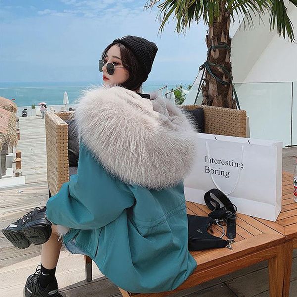 junelove parka winter jacket women natural big raccoon fur collar hood fur liner faux coat loose thick warm new coats, Black
junelove parka winter jacket women natural big raccoon fur collar hood fur liner faux coat loose thick warm new coats, Black