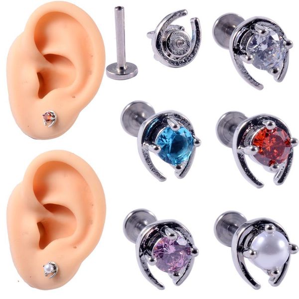 5pcs/lot cz gem ear tragus helix cartilage 361l surgical steel crystal ear lobe stud labret bar ring body piercing earring q jllcos, Silver
5pcs/lot cz gem ear tragus helix cartilage 361l surgical steel crystal ear lobe stud labret bar ring body piercing earring q jllcos, Silver