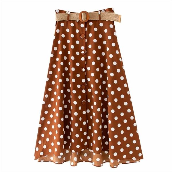 2020 new women vintage polka dots printing breasted buttons skirt faldas mujer ladies sashes chic mid calf a line skirts qun602, Black
2020 new women vintage polka dots printing breasted buttons skirt faldas mujer ladies sashes chic mid calf a line skirts qun602, Black