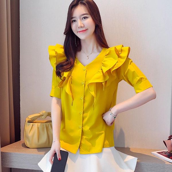 summer women shirts fashion v-neck ruffle chiffon shirts women blouse casual basic all-match female party ladies, White
summer women shirts fashion v-neck ruffle chiffon shirts women blouse casual basic all-match female party ladies, White