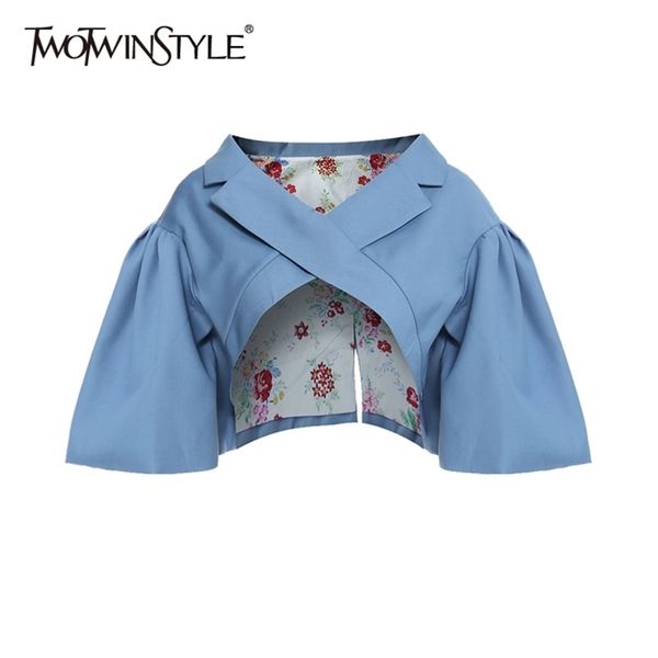 print backless blazer for women notched collar half sleeve elegant short female fashion clothing summe y201026, White;black
print backless blazer for women notched collar half sleeve elegant short female fashion clothing summe y201026, White;black