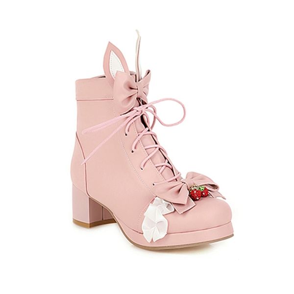2021 the new nice style of cartoons around toe ankle fashion bowknot ears zipper medium heels platform thick riding boots women's shoes, Black
2021 the new nice style of cartoons around toe ankle fashion bowknot ears zipper medium heels platform thick riding boots women's shoes, Black