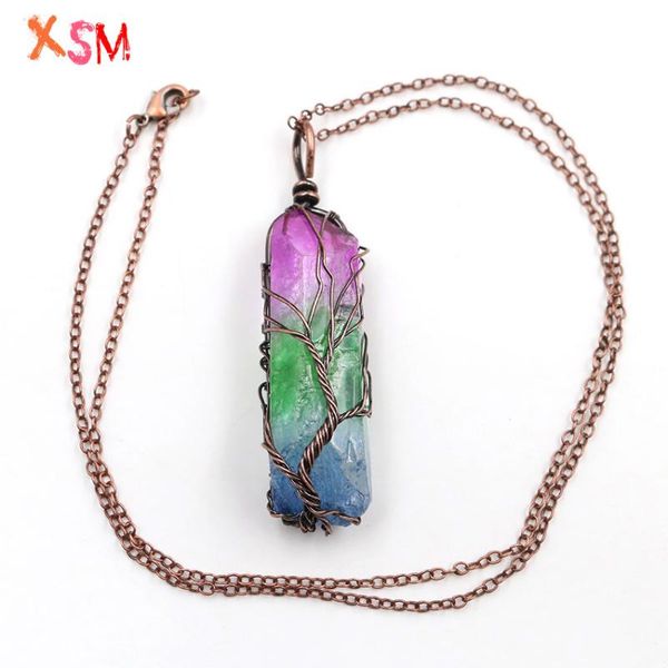 xsm vintage irregular pendant necklaces natural white crystal rainbow stone wire winding tree of life pendants jewelry making, Silver
xsm vintage irregular pendant necklaces natural white crystal rainbow stone wire winding tree of life pendants jewelry making, Silver