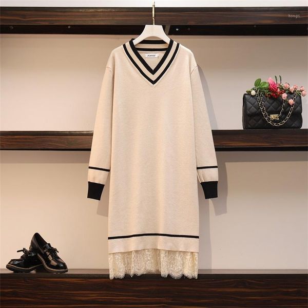 patchwork lace sweater dresses women's long sleeve v neck mini straight ladies high street autumn knitting dresses plus size1, Black;gray
patchwork lace sweater dresses women's long sleeve v neck mini straight ladies high street autumn knitting dresses plus size1, Black;gray