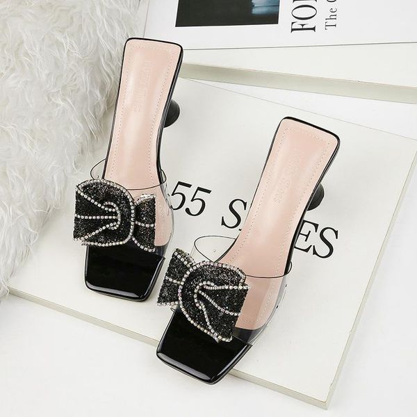 slippers summer fashion outside butterfly-knot high heels transparent women's sandals solid thin blingbling 6.5cm high1, Black
slippers summer fashion outside butterfly-knot high heels transparent women's sandals solid thin blingbling 6.5cm high1, Black