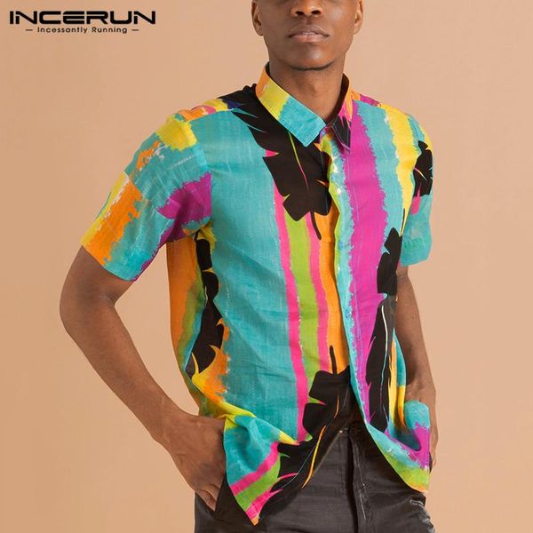 incerun men printed shirts short sleeve lapel chemise fashion striped floral camisa men holiday beach button blusas plus size 7, White;black
incerun men printed shirts short sleeve lapel chemise fashion striped floral camisa men holiday beach button blusas plus size 7, White;black