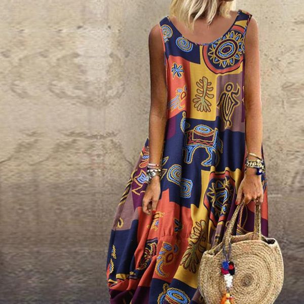 summer linen loose dress plus size 5xl women vintage bohemian print floral sleeveless o neck straps dress, Black;gray
summer linen loose dress plus size 5xl women vintage bohemian print floral sleeveless o neck straps dress, Black;gray