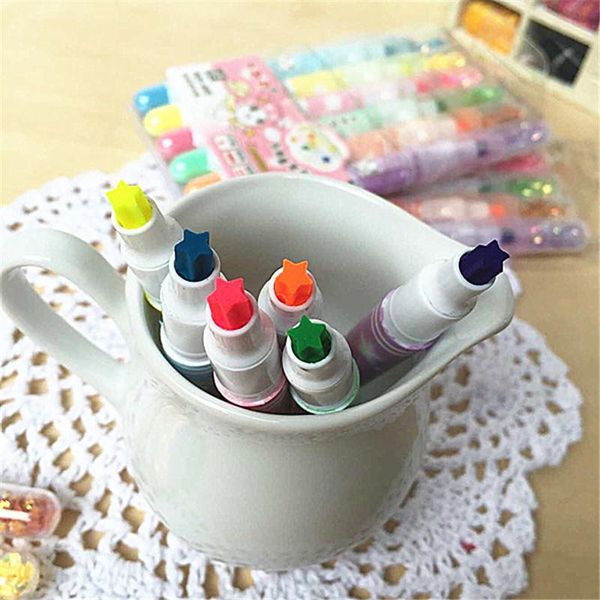 6pcs set colored pen pentagram highlighter pen creativity highlighter pen for students colored marker pens art supplies h wmtgbe, Black;red
6pcs set colored pen pentagram highlighter pen creativity highlighter pen for students colored marker pens art supplies h wmtgbe, Black;red