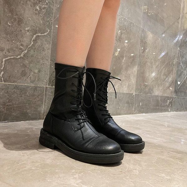 boots black genuine leather knitting women ankle classic round toe square heels western office shoes
boots black genuine leather knitting women ankle classic round toe square heels western office shoes