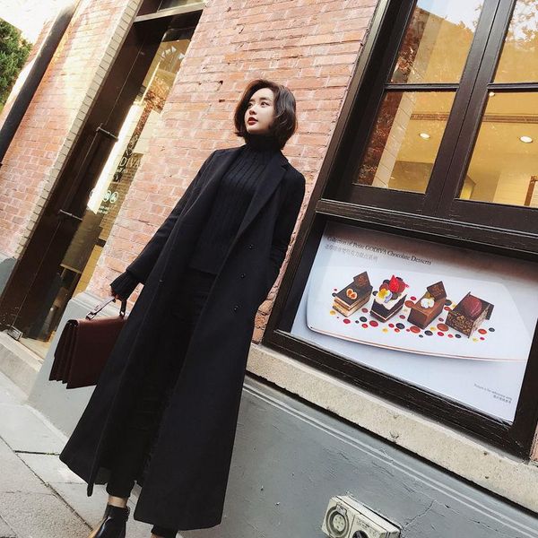 2021 new women loose woolen coat korean casual elegant wool jacket casaco feminino oversize high street long overcoats h30, Black
2021 new women loose woolen coat korean casual elegant wool jacket casaco feminino oversize high street long overcoats h30, Black