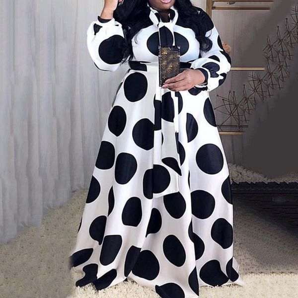 african big dot dresses women autumn winter o neck vintage long maxi dress lace up bow long sleeve party club dress vestidos, Black;gray
african big dot dresses women autumn winter o neck vintage long maxi dress lace up bow long sleeve party club dress vestidos, Black;gray