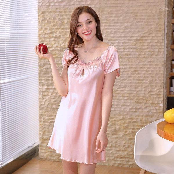 summer women nightgowns lace short sleeve sleepshirts 14color silk-like sleepwear stain nightdress lingerie plus sizem-4xl1, Black;red
summer women nightgowns lace short sleeve sleepshirts 14color silk-like sleepwear stain nightdress lingerie plus sizem-4xl1, Black;red