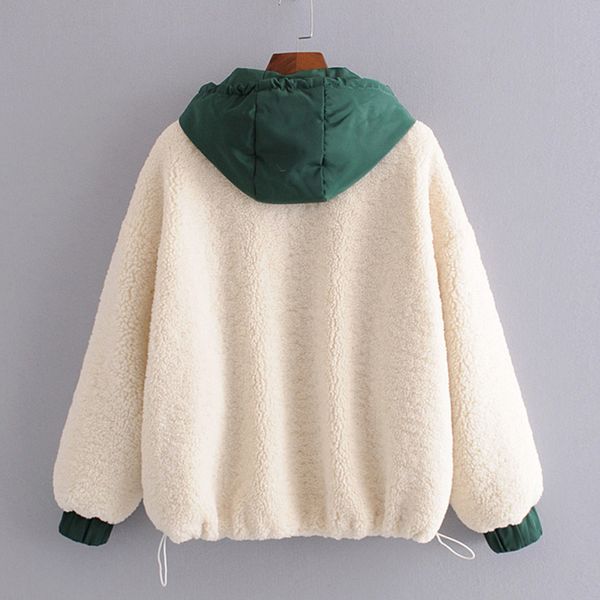 stylish chic patchwork fleece jackets women fashion winter thick hooded lambswool coats casual girls long sleeve outerwear 201209, Black
stylish chic patchwork fleece jackets women fashion winter thick hooded lambswool coats casual girls long sleeve outerwear 201209, Black