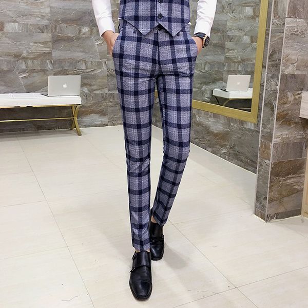 2020 men's formal pants plaid pantaloni or casual male pantalon suit homme dms1, Black
2020 men's formal pants plaid pantaloni or casual male pantalon suit homme dms1, Black