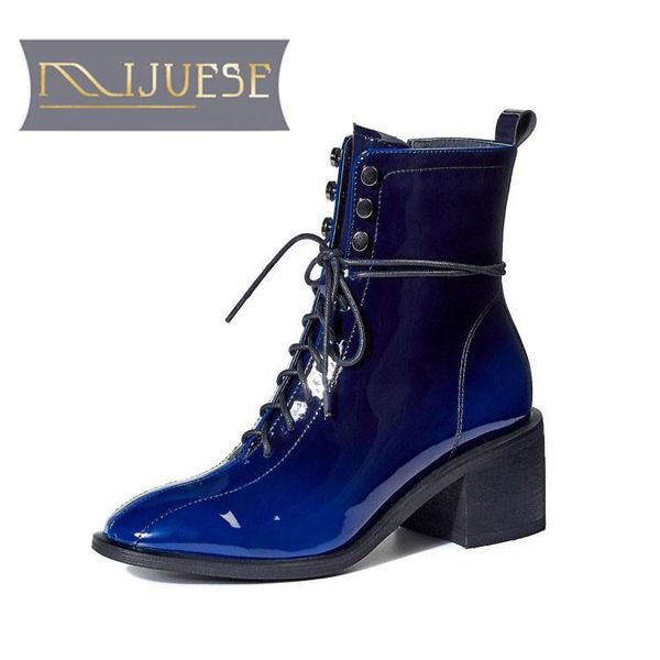 mljuese 2021 women ankle boots patent leather winter short plush round toe metal decoration zip high heels female boots size 42, Black
mljuese 2021 women ankle boots patent leather winter short plush round toe metal decoration zip high heels female boots size 42, Black