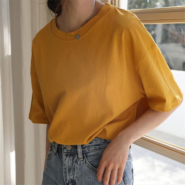 candy color 2020 summer women tees loose minimalist basic all match casual solid short sleeved t shirt girls, White
candy color 2020 summer women tees loose minimalist basic all match casual solid short sleeved t shirt girls, White