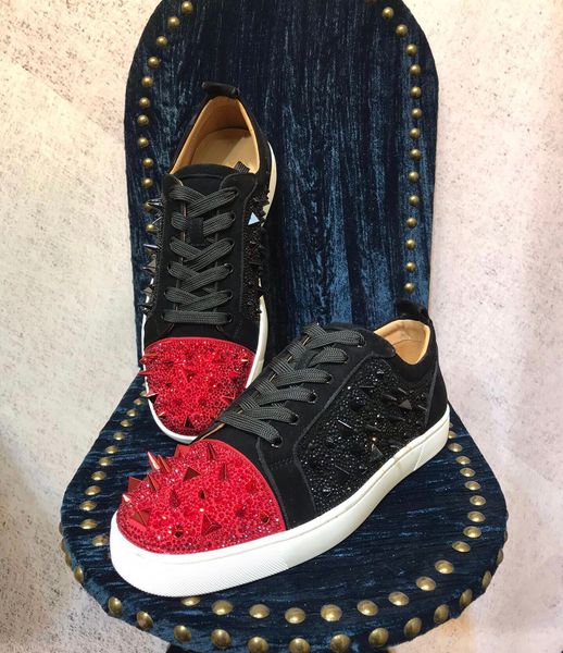 exquisite strass & spikes low red bottom sneakers for men,women mix studs casual shoes luxury designer lace-up leisure flats black,red
exquisite strass & spikes low red bottom sneakers for men,women mix studs casual shoes luxury designer lace-up leisure flats black,red
