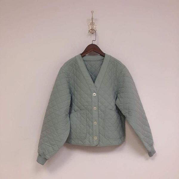 women's down & parkas women short jacket v-neck plaid long sleeve single breasted double pockets coat autumn winter, Black
women's down & parkas women short jacket v-neck plaid long sleeve single breasted double pockets coat autumn winter, Black