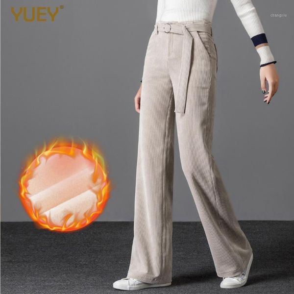 yuey 2020 new winter pants women plus thicken velvet straight corduroy long lengthened warm fashion fleece trousers with belt1, Black;white
yuey 2020 new winter pants women plus thicken velvet straight corduroy long lengthened warm fashion fleece trousers with belt1, Black;white