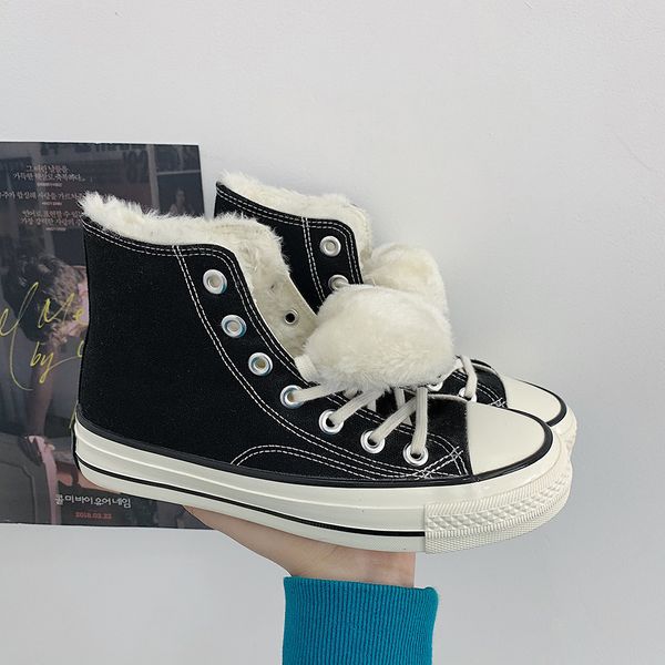 ins academic style autumn / winter 2020 new ulzzang simple casual versatile canvas shoes women's plush board shoes c1120, Black
ins academic style autumn / winter 2020 new ulzzang simple casual versatile canvas shoes women's plush board shoes c1120, Black