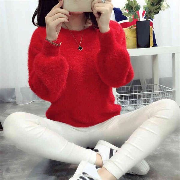 women's pullover female autumn and winter imitation mink veet long-sleeved femme knit sweater a458 mlvw, White;black
women's pullover female autumn and winter imitation mink veet long-sleeved femme knit sweater a458 mlvw, White;black