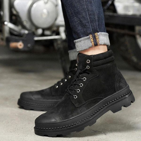 genuine leather lace up men boots plush warm winter men snow boots anti skidding outdoor shoes black brown sneakers s5 #tc6b
genuine leather lace up men boots plush warm winter men snow boots anti skidding outdoor shoes black brown sneakers s5 #tc6b