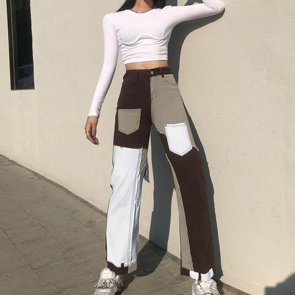 women's jeans patchwork mom women vintage aesthetic straight high waist denim streetwear pants harajuku baggy long trousers ladies 2021, Blue
women's jeans patchwork mom women vintage aesthetic straight high waist denim streetwear pants harajuku baggy long trousers ladies 2021, Blue