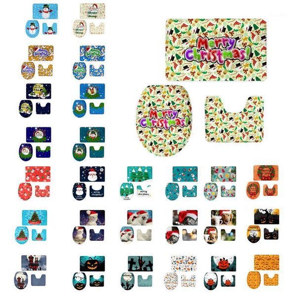 3pcs/set christmas decoration bathroom mat sets, bath mat + pedestal + toilet seat cover1
3pcs/set christmas decoration bathroom mat sets, bath mat + pedestal + toilet seat cover1