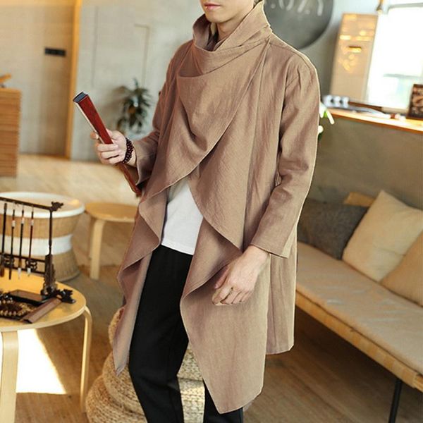 men's trench coats men retro jackets coat solid scarf collar casual irregular long sleeve cloak cotton stylish mens windbreaker 2021, Tan;black
men's trench coats men retro jackets coat solid scarf collar casual irregular long sleeve cloak cotton stylish mens windbreaker 2021, Tan;black