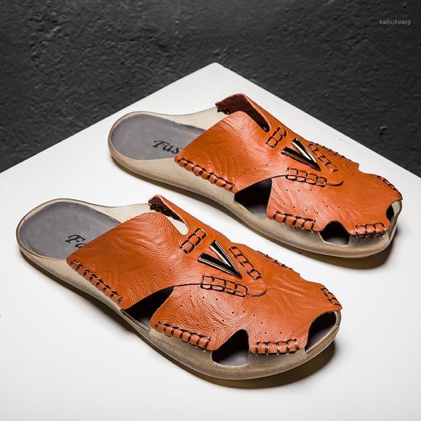 2020 ell cow leather classic men outdoor casual flats sandals fashion summer beach shoes non-slip slippers1, Black
2020 ell cow leather classic men outdoor casual flats sandals fashion summer beach shoes non-slip slippers1, Black