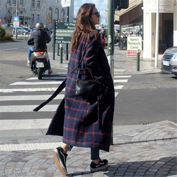 korean suit collar coat women 2021 autumn winter belt woolen long trench coats vintage plaid large size wool & blends coat m7321, Black
korean suit collar coat women 2021 autumn winter belt woolen long trench coats vintage plaid large size wool & blends coat m7321, Black