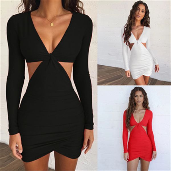 women hollow buttocks dress fashion trend long sleeve v neck skinny short skirt designer female spring new slim casual hip lift dress, Black;gray
women hollow buttocks dress fashion trend long sleeve v neck skinny short skirt designer female spring new slim casual hip lift dress, Black;gray