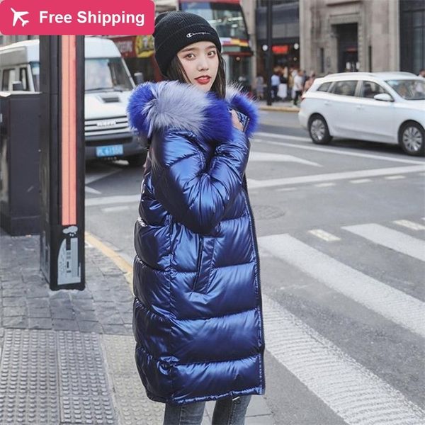 casual large fur collar bright winter female 2020 long new hoodie parkas puffer clothes bubble jacket women's jackets outwear, Black
casual large fur collar bright winter female 2020 long new hoodie parkas puffer clothes bubble jacket women's jackets outwear, Black