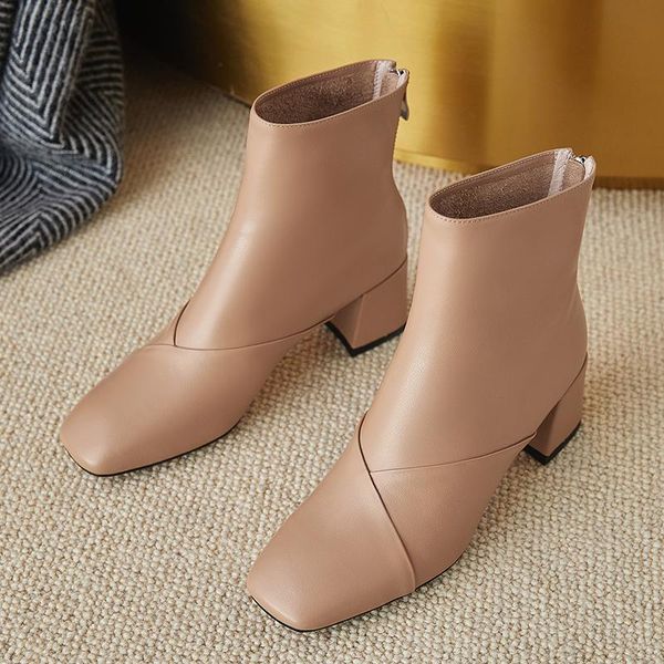 boots genuine leather high heels ankle women autumn winter concise short square toe basic office shoes woman, Black
boots genuine leather high heels ankle women autumn winter concise short square toe basic office shoes woman, Black