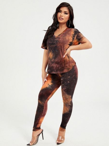 sxy tie dye drop shoulder & leggings set k5ov#, White
sxy tie dye drop shoulder & leggings set k5ov#, White