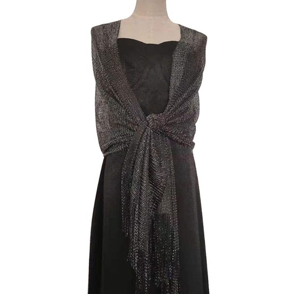 women gift metallic shawls spring autumn mesh wraps for evening dresses lightweight party with tassels cover-up accessory large, Blue;gray
women gift metallic shawls spring autumn mesh wraps for evening dresses lightweight party with tassels cover-up accessory large, Blue;gray