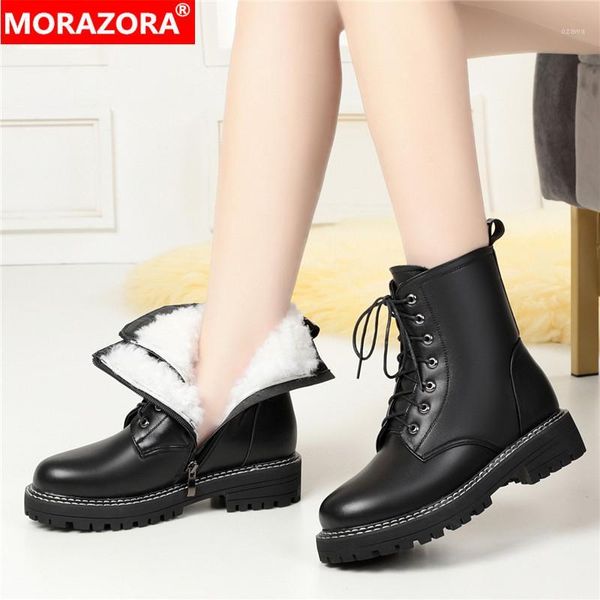 boots morazora large size 35-42 genuine leather women nature wool lace up warm winter snow female platform ankle1, Black
boots morazora large size 35-42 genuine leather women nature wool lace up warm winter snow female platform ankle1, Black