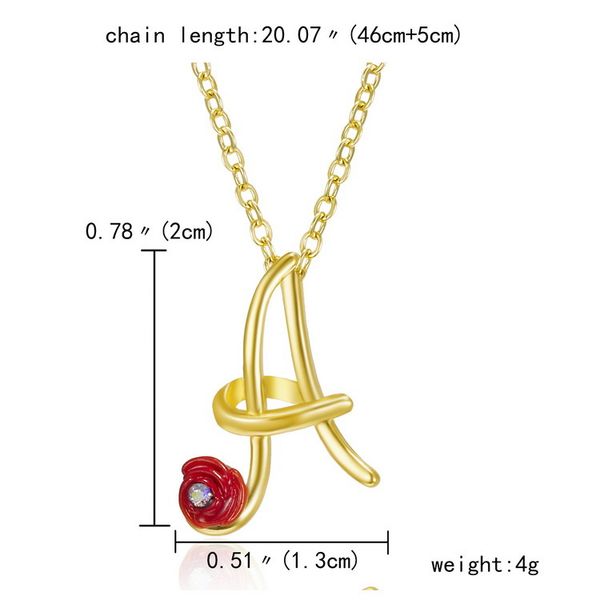 new a-z english alphabet red rose flower 26 initial letter necklace personalized retro english letter necklace fashion jewelry wholesale, Silver
new a-z english alphabet red rose flower 26 initial letter necklace personalized retro english letter necklace fashion jewelry wholesale, Silver