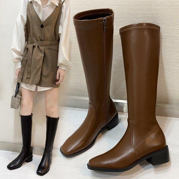 high boots women 2020 autumn and winter new women's knight boots square toe plus velvet side zipper knee-length women's, Black
high boots women 2020 autumn and winter new women's knight boots square toe plus velvet side zipper knee-length women's, Black