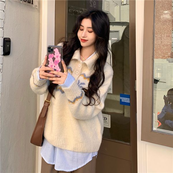 coat polo collar fashion sweater knitting thickening qiu wind female jacquard languid jacquard is dong lazy sweet uuljr
coat polo collar fashion sweater knitting thickening qiu wind female jacquard languid jacquard is dong lazy sweet uuljr