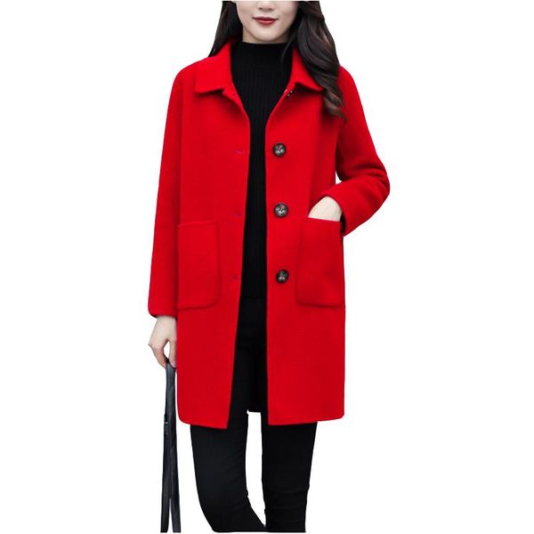 autumn winter jacket female new korean fashion woolan overcoat woman's plus size mid-length coat woolen thick coats women, Black
autumn winter jacket female new korean fashion woolan overcoat woman's plus size mid-length coat woolen thick coats women, Black
