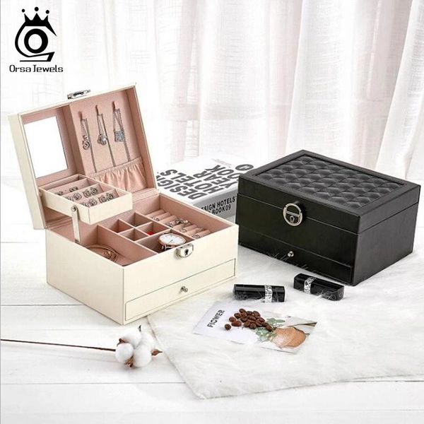 orsa jewels women leather multi-layer large capacity multifunctional jewelry box packaging necklace rings earrings storage ojb09, Pink;blue
orsa jewels women leather multi-layer large capacity multifunctional jewelry box packaging necklace rings earrings storage ojb09, Pink;blue